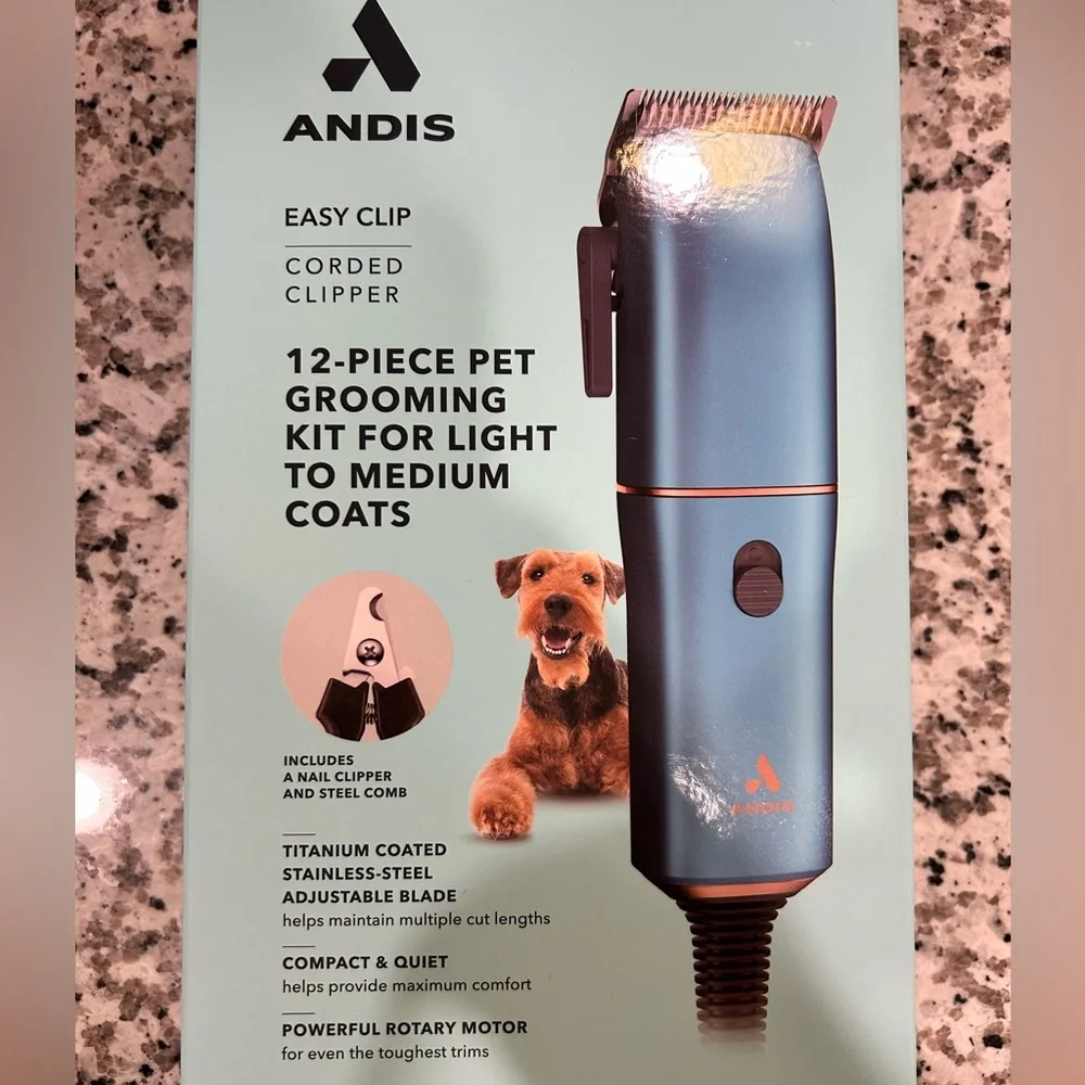 Andis Easy Clip Corded Clipper - Blue and Black